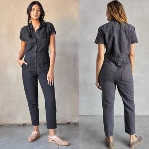 Outerknown S.E.A. Sea Suit Utility Coverall Short Sleeve Jumpsuit In Gray Sz XS